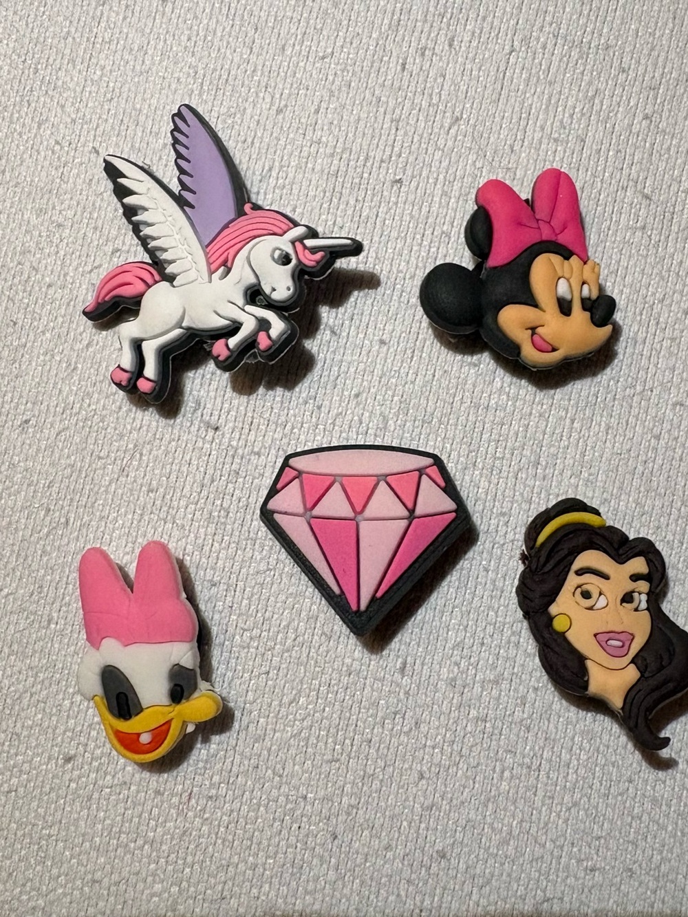 CROCS Pink Disney Character Jibbitz Charm Set with Unicorn & Gem
